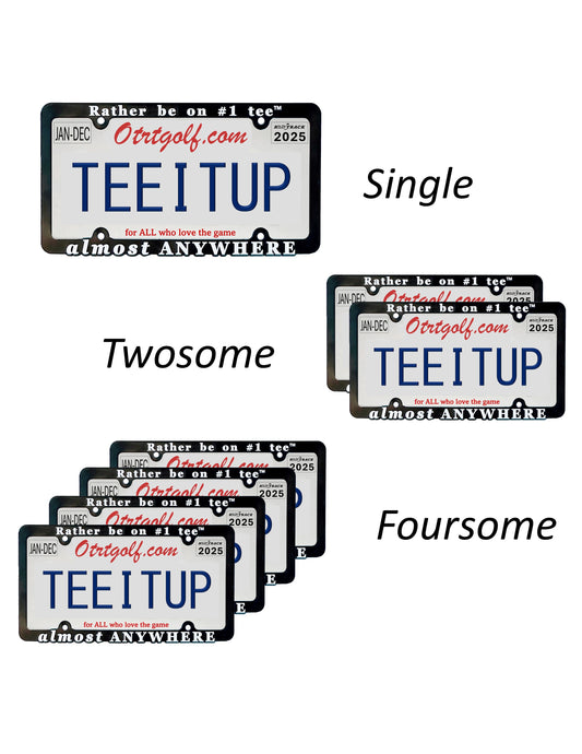 03d - Rather be on #1 tee™ almost ANYWHERE - Golf License Plate Frame