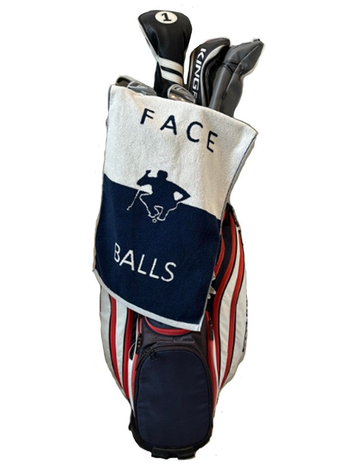 34 - FACE/BALLS™ Golf Greens Towel 16 x 24, 4 colors. Made in USA.