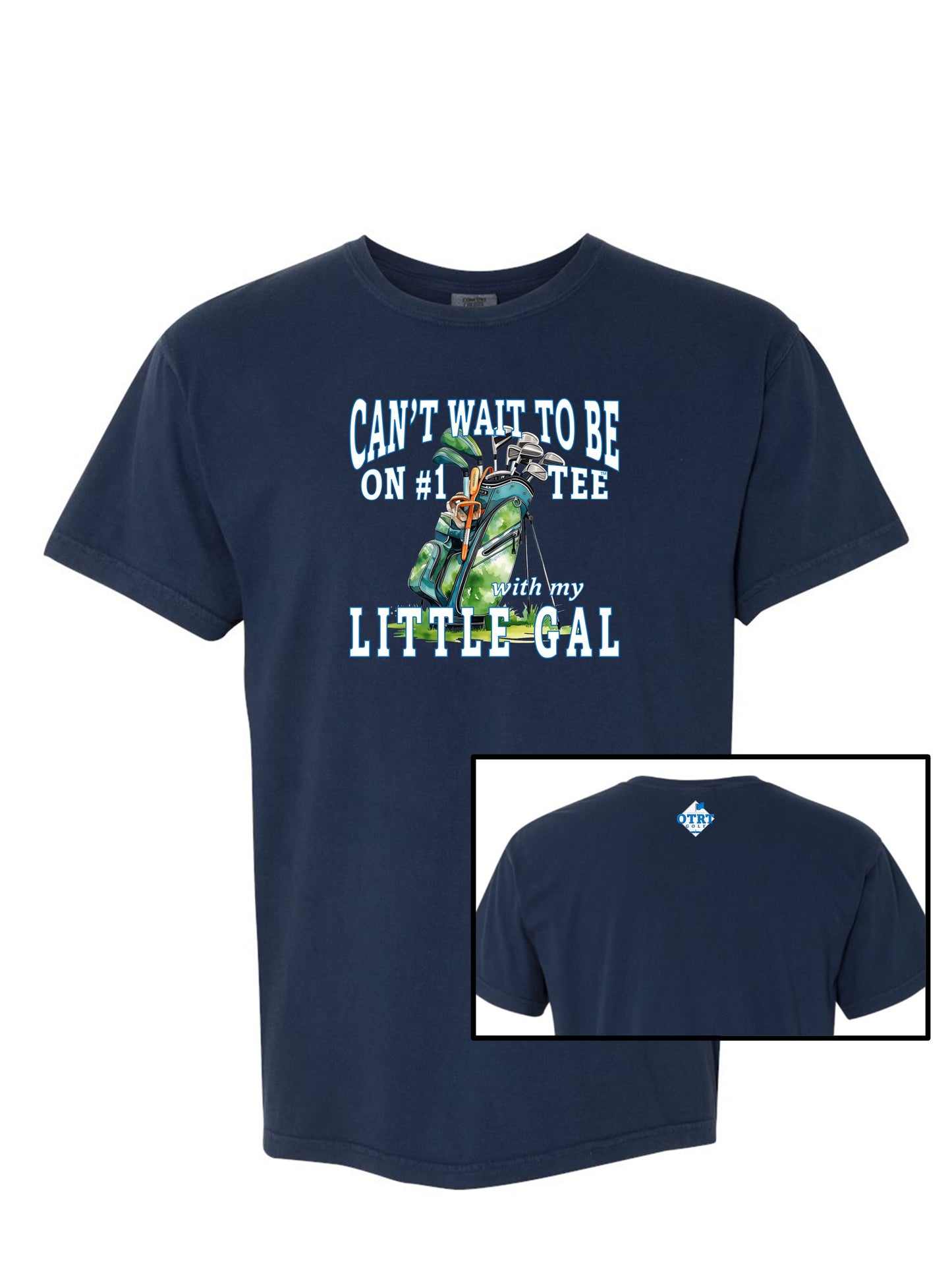 Golf T-Shirt For Dad "Can't Wait To Be On # 1 Tee With My Little Guy/Gal" 5 Colors