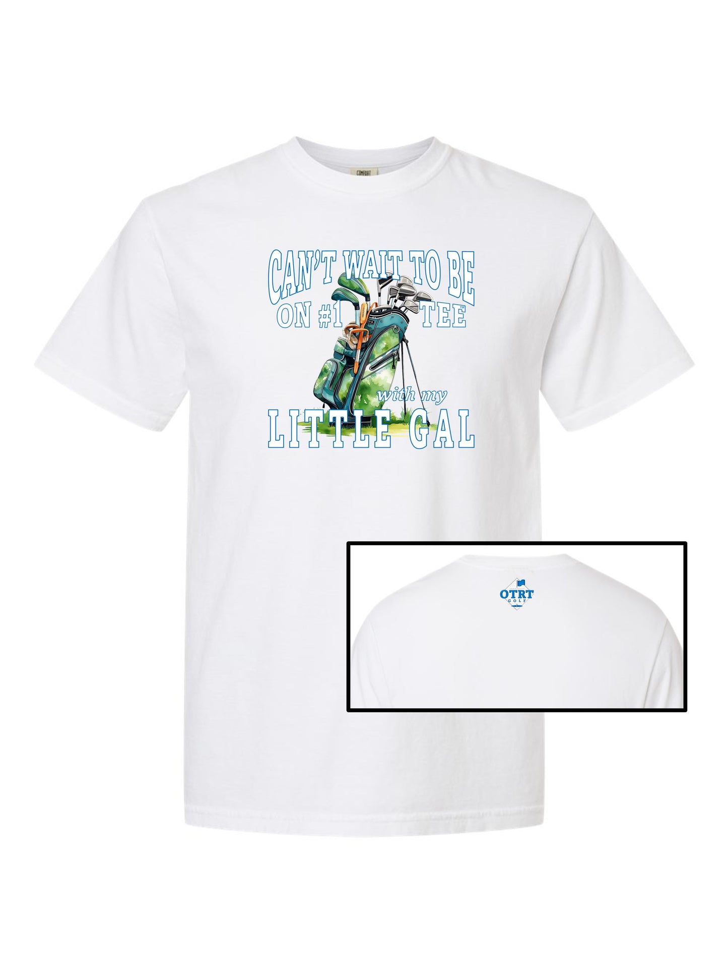 Golf T-Shirt For Dad "Can't Wait To Be On # 1 Tee With My Little Guy/Gal" 5 Colors