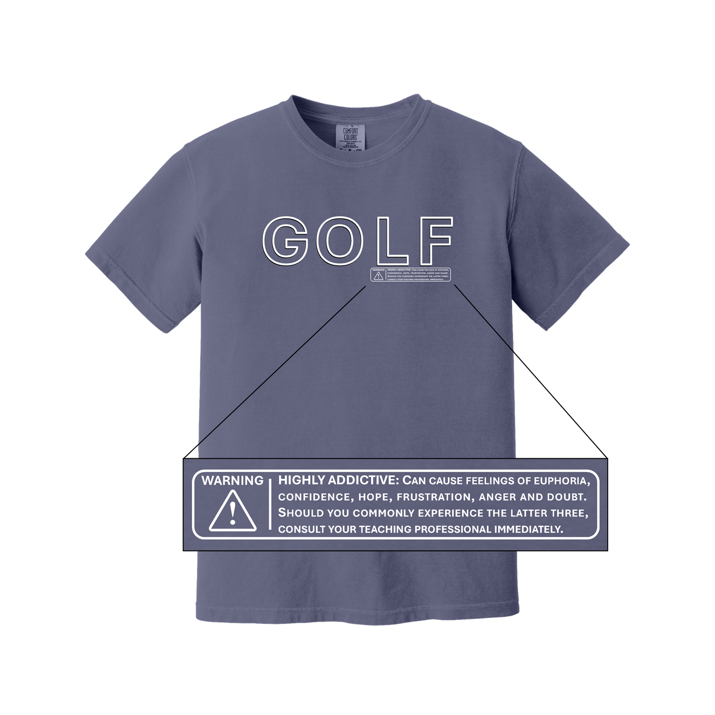 Golf T | GOLF WARNING - Comfort Colors cotton - 8 Colors