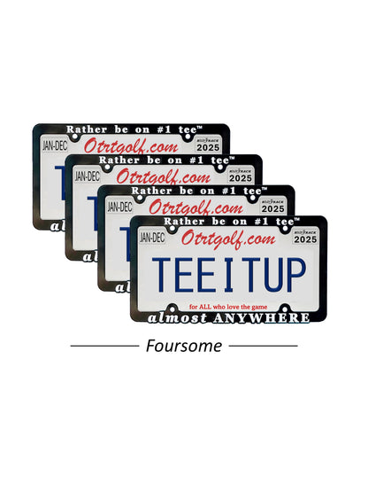 03d - Rather be on #1 tee™ almost ANYWHERE - Golf License Plate Frame