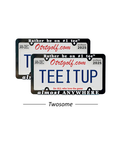 03d - Rather be on #1 tee™ almost ANYWHERE - Golf License Plate Frame
