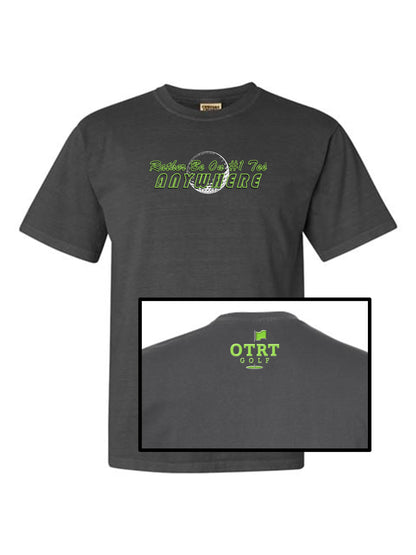 03a - Golf T | Rather Be On #1 Tee™ almost ANYWHERE - Linear 1 - Comfort Colors 100% cotton - 9 Colors