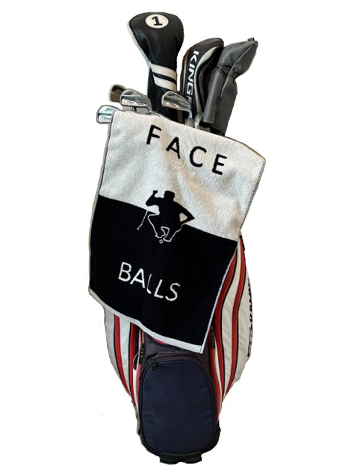 FACE/BALLS™ Golf Towel 16 x 24, 4 color options.  Made in USA.