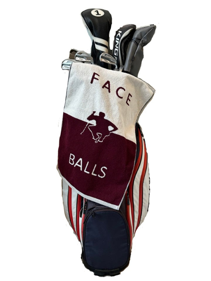 FACE/BALLS™ Golf Towel 16 x 24, 4 color options.  Made in USA.