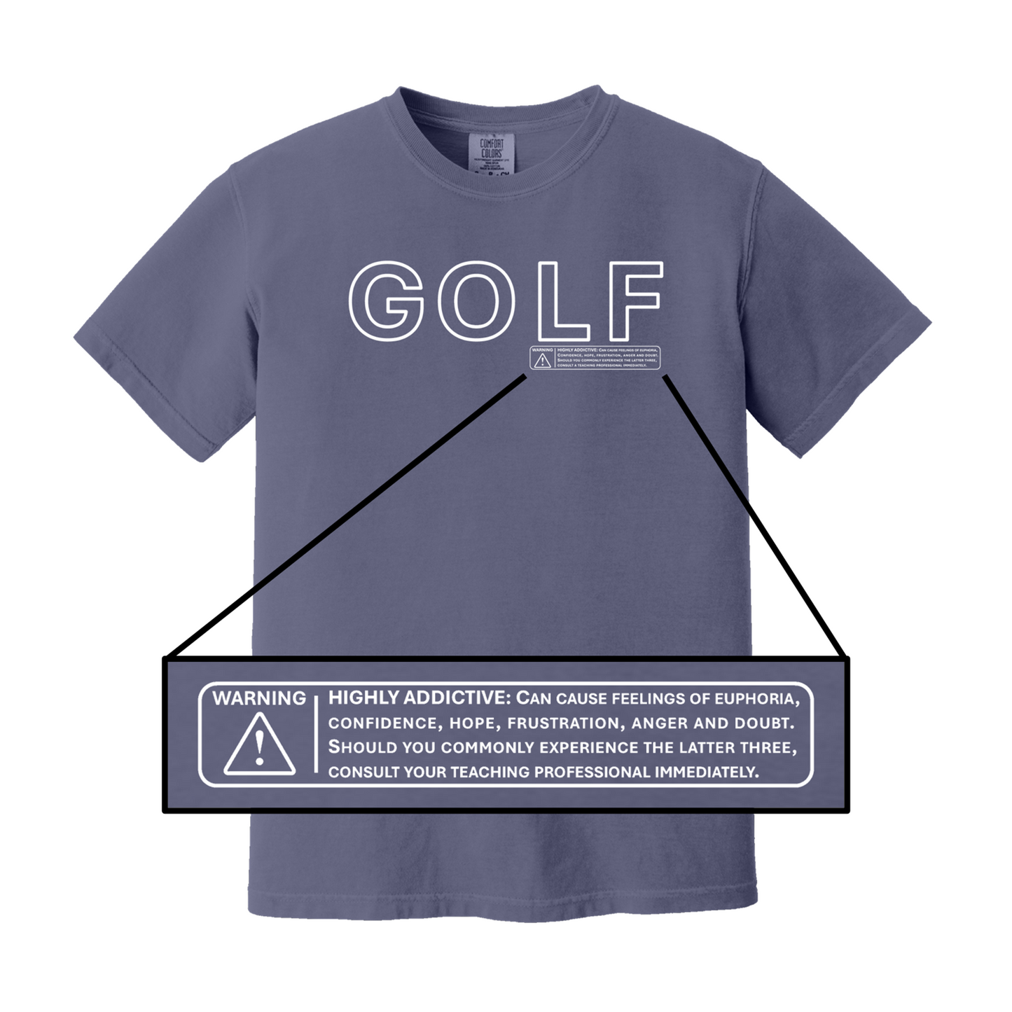 Golf T | GOLF WARNING - Comfort Colors cotton - 8 Colors