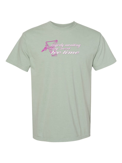 11c - Golf T - Womens | Eagerly Awaiting Next Tee Time - Comfort Colors 100% cotton - 8 Colors