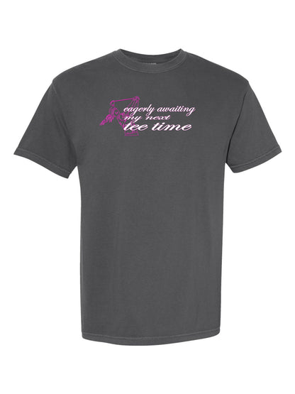 11c - Golf T - Womens | Eagerly Awaiting Next Tee Time - Comfort Colors 100% cotton - 8 Colors