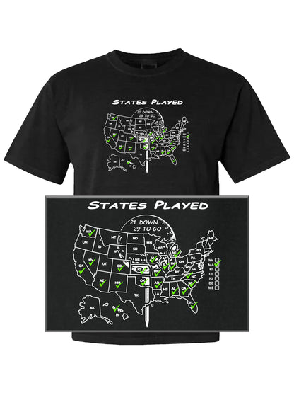 Custom Golf T | STATES YOU'VE PLAYED - Comfort Colors 100% Cotton