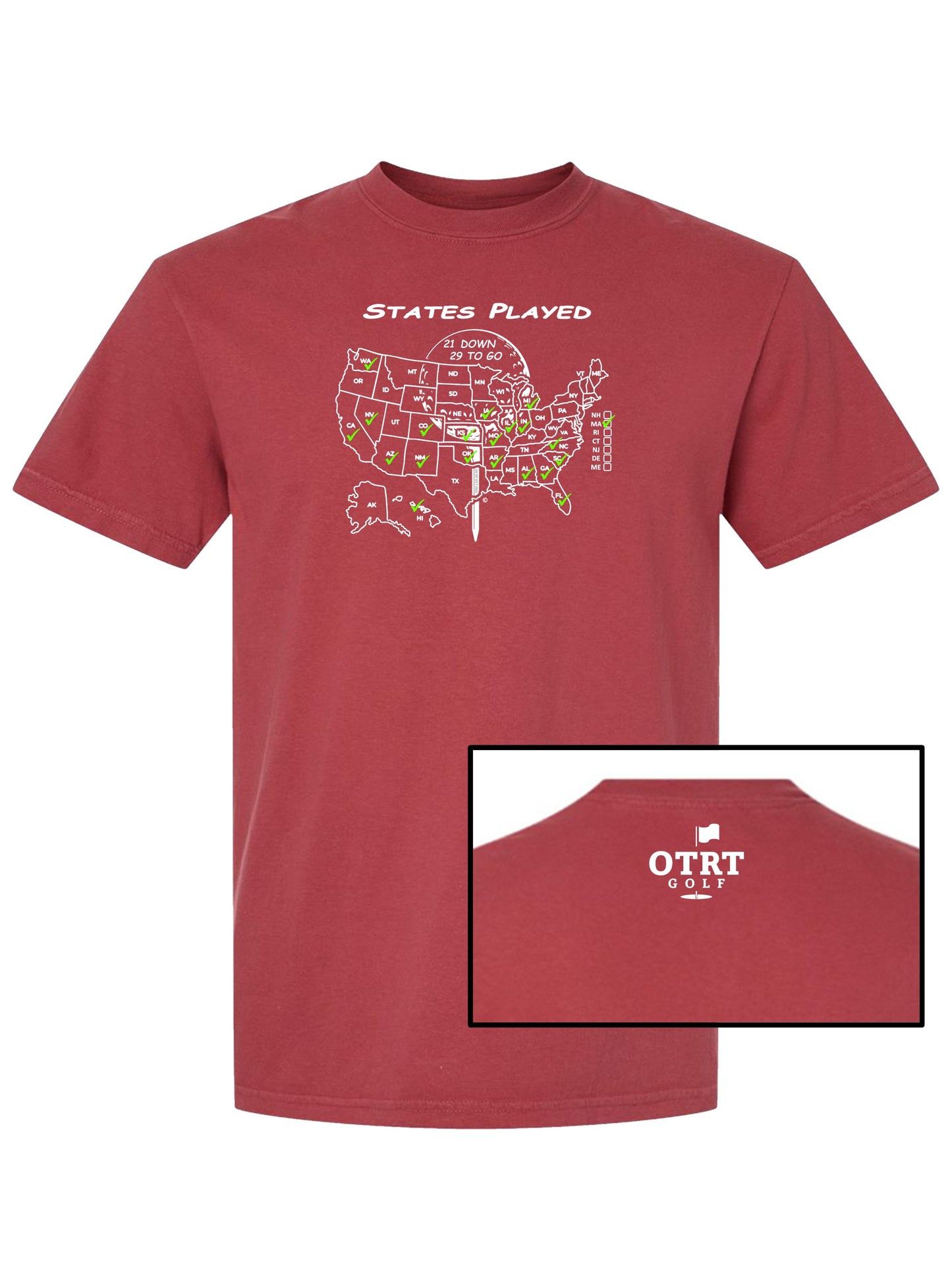 Custom Golf T | STATES YOU'VE PLAYED - Comfort Colors 100% Cotton