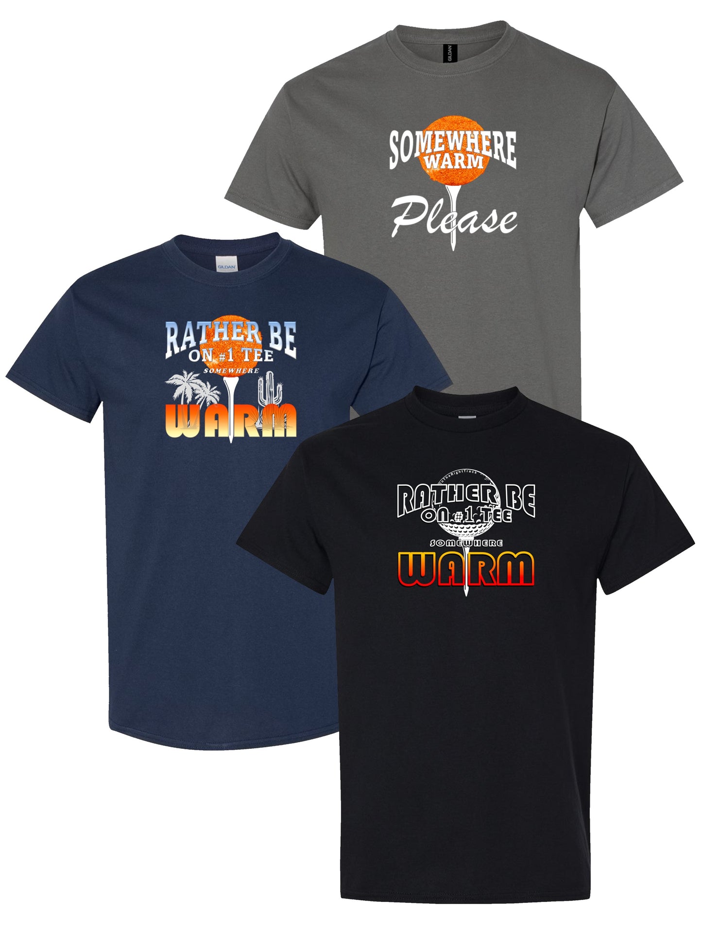 Golf T | Somewhere WARM 1, 2 & 3 - Heavy Cotton Basic Tee, 3 Colors