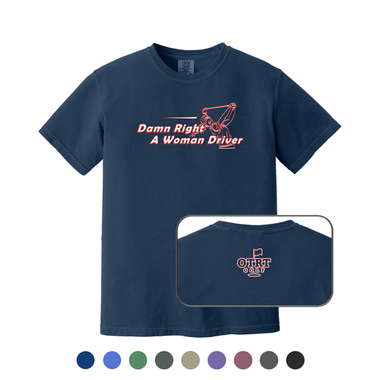 Woman Driver |  Womens Premium Cotton Golf T-shirt